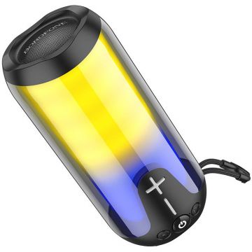 Boxa Portabila BR33 Pulse Semitransparent Iluminare LED Negru