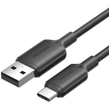 Cablu de date CTQBF, USB/USB-C, 3A, 2m, Negru