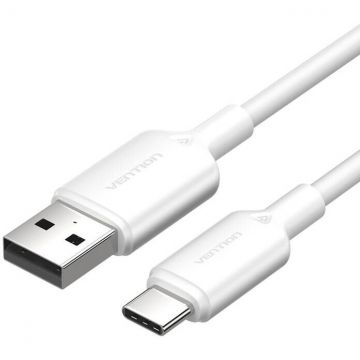Cablu de date CTQWF, USB/USB-C, 3A, 1m, Alb