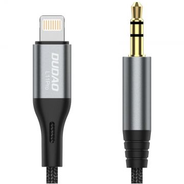 Cablu de date L11PRO, tata Lightning la tata jack 3.5 mm, 1m, Gri
