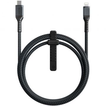 Cablu de date Rugged USB Type-C/Lightning 1.5m Negru