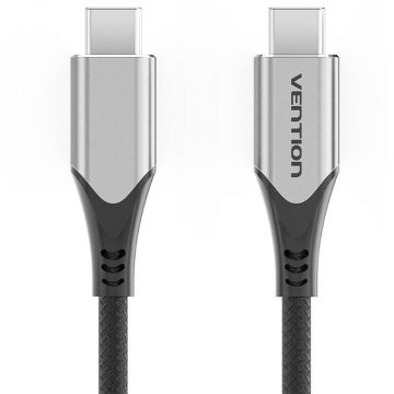 Cablu de date TAAHF, 2x USB-C, 4K, 60Hz, 5Gbps, PD 60W, 3A, 1m, Negru