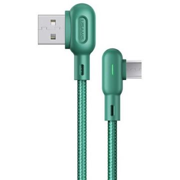 Cablu de date U57, USB-A la MicroUSB, 2A, 1.2m, Verde