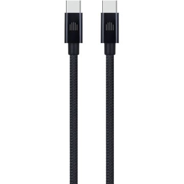 Cablu de Date USB-C to USB-C Nylon Textile 1.25m Negru
