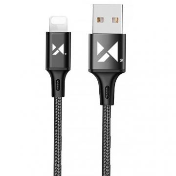 Cablu de date WUC-L1B, USB/Lightning, 2.4A, 1m, Negru