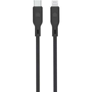 Cablu USB-C la Lightning Silicon 1.25m Negru