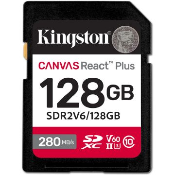 Card 128GB SDXC CANVAS REACT PLUS U3/UHS-II 280R/100W V60 FULL HD/4K