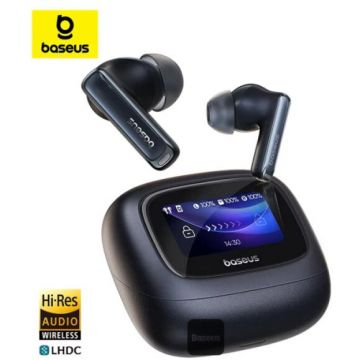 Casti Bluetooth Bowie M2s Ultra TWS ANC Smart Touch Display BT 5.4 Hi-Res Audio Negru