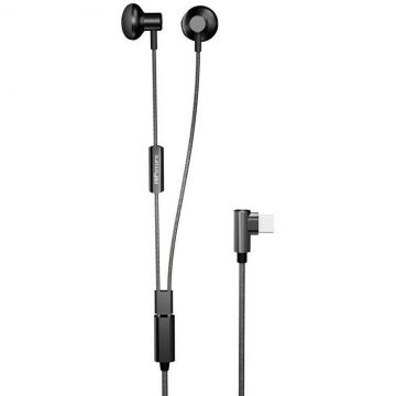 Casti Mi5, In-ear, Control pe fir, USB-C, Lungime cablu 1.2m, Negru