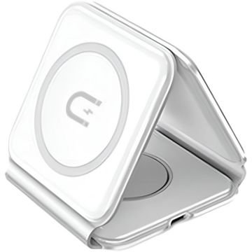 Incarcator A11N, Compatibila MagSafe, Wireless 15W, Cablu USB-C inclus, Alb