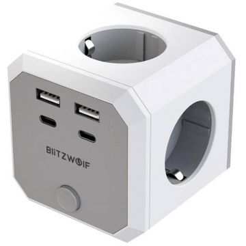 Incarcator BW-EC2, 4x AC, 2x USB, 2x USB-C, Alb