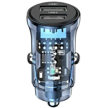 Incarcator C31, 2xUSB-A, 3A, Fast Charge, Protectie scurtcircuit/tensiune/supraincalzire, Albastru