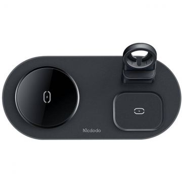 Incarcator CH-7061, Wireless Quick Charge, 15W, Cablu USB-C inclus, Negru