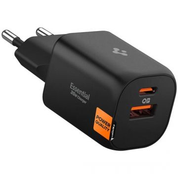 Incarcator Essential EE352EU, 35W, 1xUSB-C, 1xUSB-A, Negru