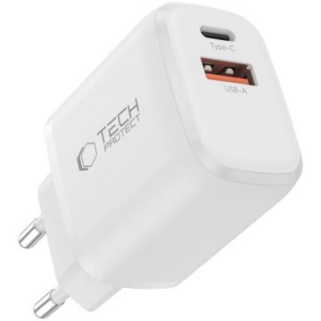 Incarcator NCA45W-GAN, 1x USB-C, 1x USB-A, Power Delivery 45W, Alb