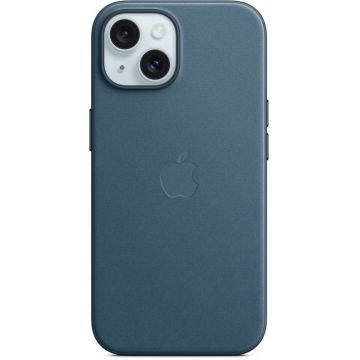 Apple Protectie pentru spate, material FineWoven, cu MagSafe pentru iPhone 15, culoare Pacific Blue