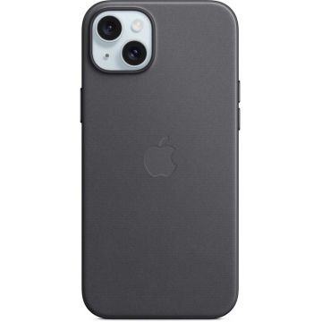Apple Protectie pentru spate, material FineWoven, cu MagSafe pentru iPhone 15 Plus, culoare Black