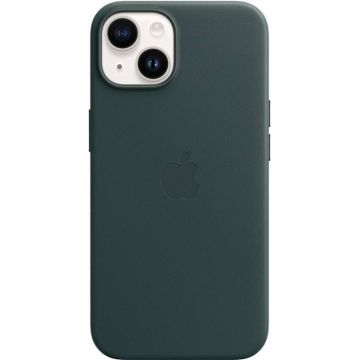 Apple Protectie pentru spate, material piele, cu MagSafe pentru iPhone 14 Plus, culoare Forest Green