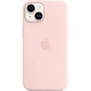 Apple Protectie pentru spate, material silicon, cu MagSafe pentru iPhone 14 Plus, culoarea Chalk Pink