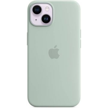 Apple Protectie pentru spate, material silicon, cu MagSafe pentru iPhone 14 Plus, culoarea Succulent