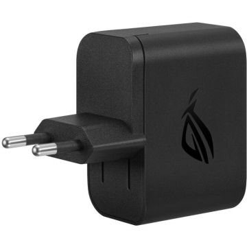 Asus Incarcator retea ROG Gaming 65W Charger Dock, cablu USB Type-C detasabil (3.25 A), incarcare rapida, AC65-03 Negru