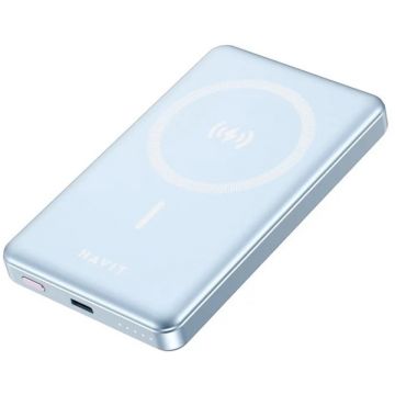 Baterie externa Havit PB5203, 10000 mAh, 1x USB-C, 20 W, MagSafe, Blue
