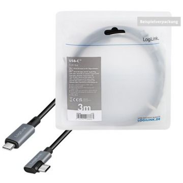 Cablu Date USB-C 2.0m  Unghi Negru