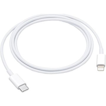 Cablu de date / adaptor Apple USB-C Male la Lightning Male, 1 m, White