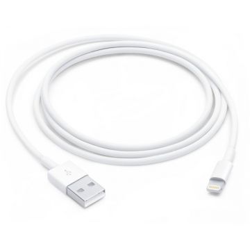 Cablu de date / adaptor Apple USB Male la Lightning Male, 1 m, White