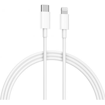 Cablu de date / adaptor Xiaomi USB-C Male la Lightning Male, 1 m, White, amperaj maxim suportat 3A