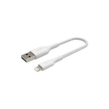 Cablu De Date\Incarcare USB-A to Lightning  Braided 0.15M Alb