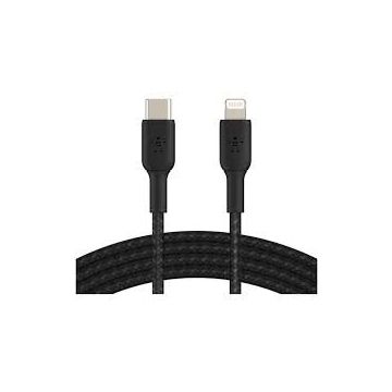 Cablu De Date\Incarcare USB-C to Lightning  Braided 1M Negru