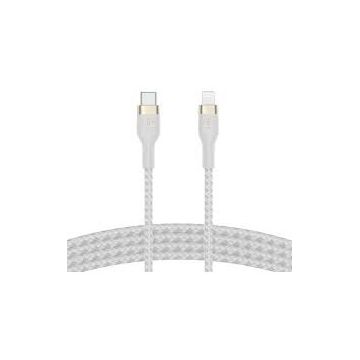 Cablu De Date\Incarcare USB-C to LTG Braided  1M Alb