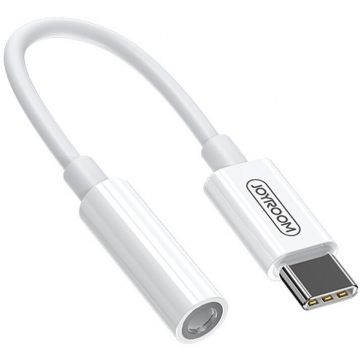 Cablu de date SH-C1, USB-C tata la jack 3.5 mm mama, 12cm, Alb