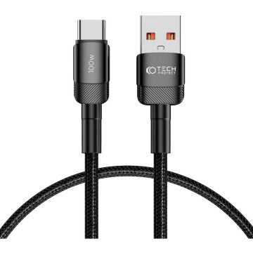 Cablu de date UltraBoost EVO, USB/USB Type-C, 100W, 5A, 50cm, Negru