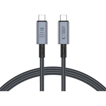 Cablu de date UltraBoost Max, 2x USB Type-C, 5A, 8K, 40Gbps, PD240W, 1m, Gri