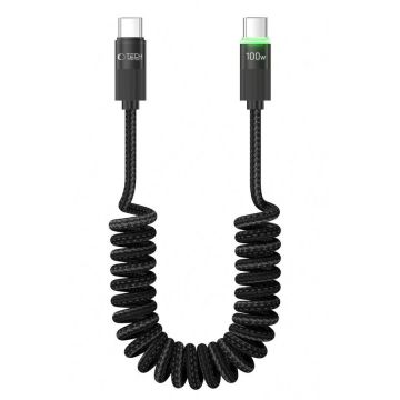 Cablu de date UltraBoost UB20T, 2x USB-C, PD 100W, 5A, 1.8m, Negru