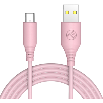 Cablu silicon USB la Type-C 3A 1m Roz
