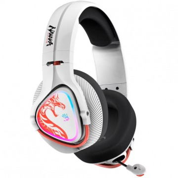 Casti Gaming Bloody Co-Branded Naraka Wireless 2.4GHz + BT Iluminare Alb