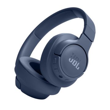 Casti JBL Tune 720BT Wireless Over-Ear, Albastru, Bluetooth 5.3, JBL Pure Bass, Autonomie 76h, Multipoint, Microfon, Pliabile