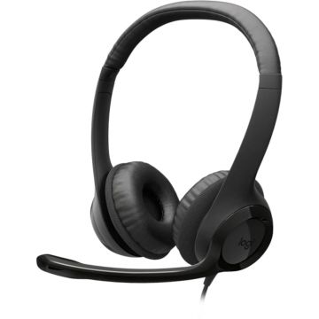 Casti Logitech On-Ear, H390 USB-C Computer Headset Black