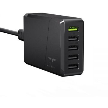 Green&nbsp;Cell Incarcator Green Cell CHARGC05, 5 x USB, Fast Charging 52W, Negru