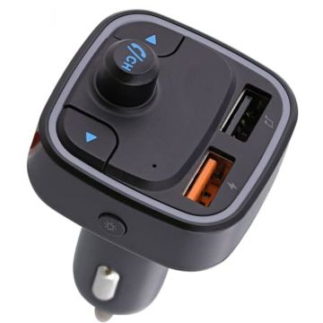 Incarcator auto TnB 1x USB-C, 1x USB, FM transmitter + free kit, Black