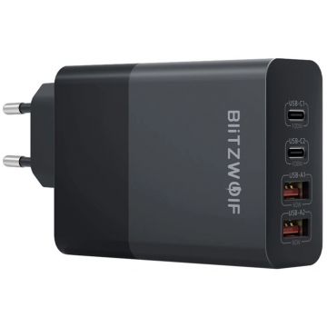 Incarcator retea BlitzWolf BW-S29, 2x USB-C, 2x USB, Quick Charge 120 W, Black