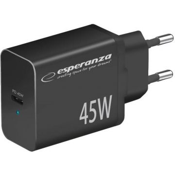 Incarcator retea Esperanza 1x USB-C, 45W Black