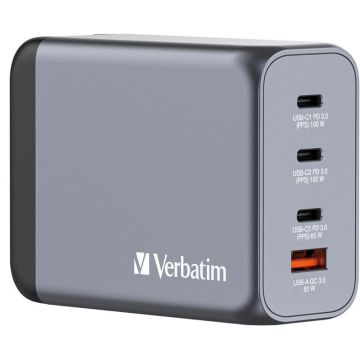 Incarcator retea Verbatim GNC-200 GaN 200W EU/UK/US
