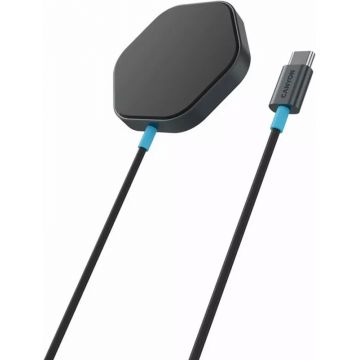 Incarcator wireless Canyon Wireless Charging Pad HEXAGON 110, 15W Qi2, Magnetic Fast Charging, Dark Grey/Blue
