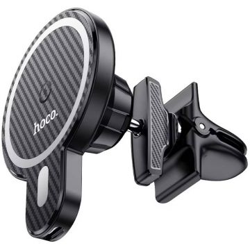 Incarcator wireless Hoco CA85, Wireless Qi, Quick Charge, 15W, MagSafe, Black