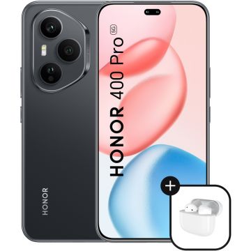 Smartphone Honor 400 Pro, 512GB, 12GB RAM, Dual SIM, 5G, 5-Camere, Midnight Black + Casti HONOR Choice Earbuds X7e Active