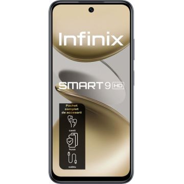 Smartphone INFINIX Smart 9 HD, 64GB, 4GB RAM, Dual SIM, 4G, Tri-Camera, Metallic Black